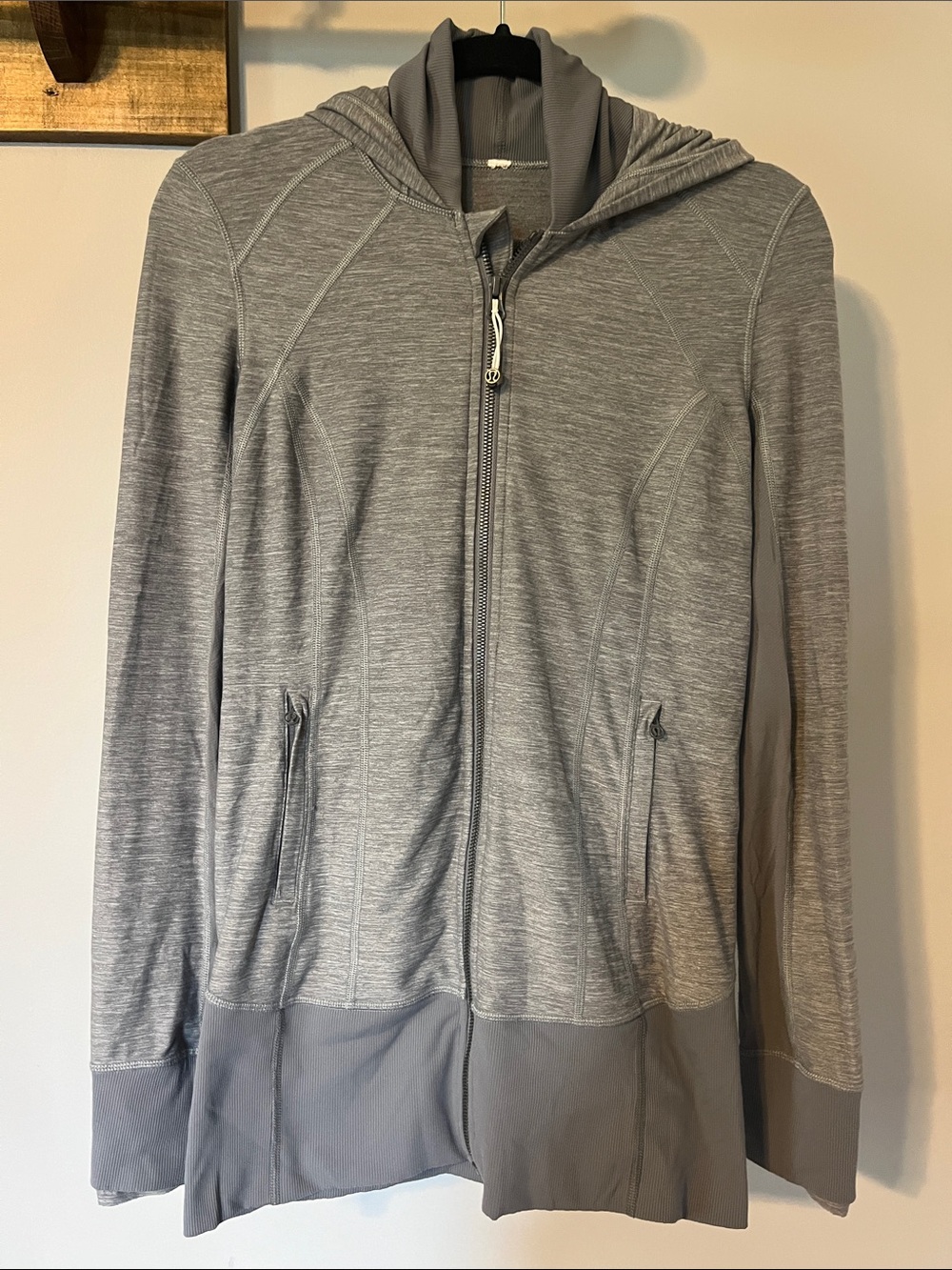 Lululemon Gray Zip-Up Hooded Jacket